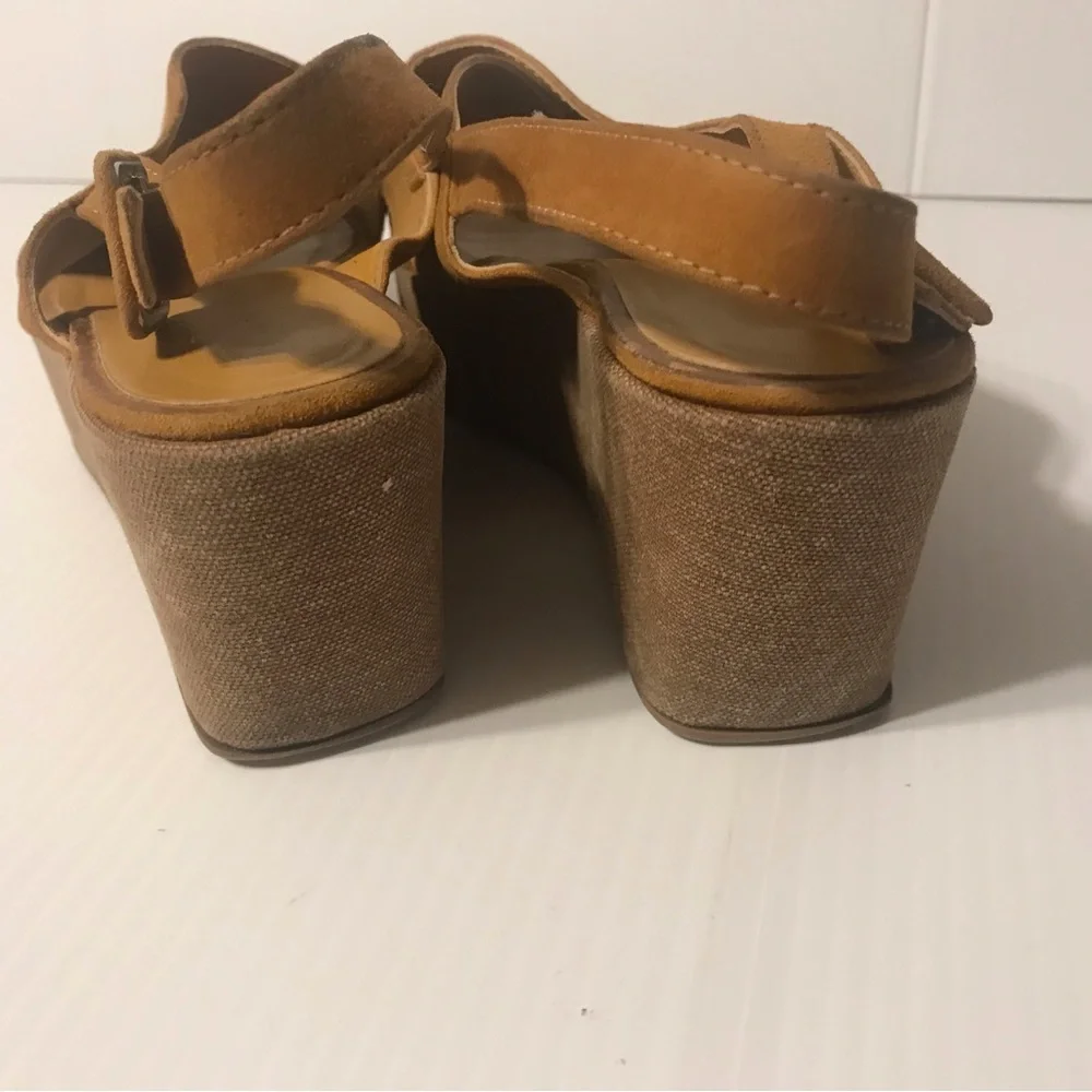 Fabio Rusconi cork platform high heel wedge suede sandal women size 7.5 (38) - Picture 6 of 12